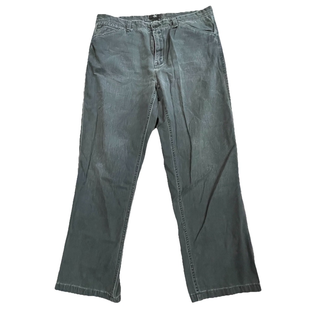 Vtg Calvin Klein Jeans Mens ACTUAL 36x30 28‎ Act. Black Straight Leg Chino